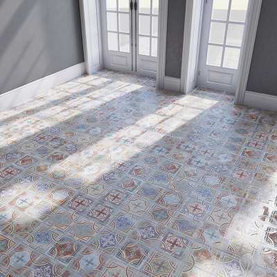 现代地面小花砖3D模型下载